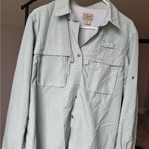 L.L. Bean Mint Checkered Women's Shirt